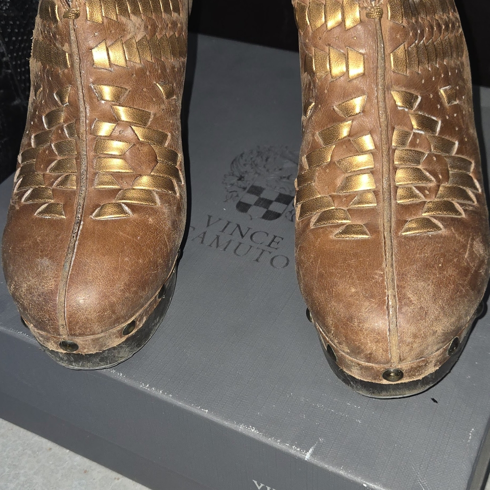 ARIAT Brown Studded Ankle Boots - Picture 3 of 5